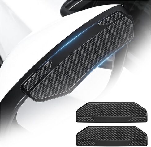 2PCS Snap-on Car Side Mirror Rain Guard,Upgraded Side Mirror Covers for Rainproof with Carbon Fiber Texture & Extended Design,Stylish Sides Mirrors Rain Guards for Cars in Saudi Arabia