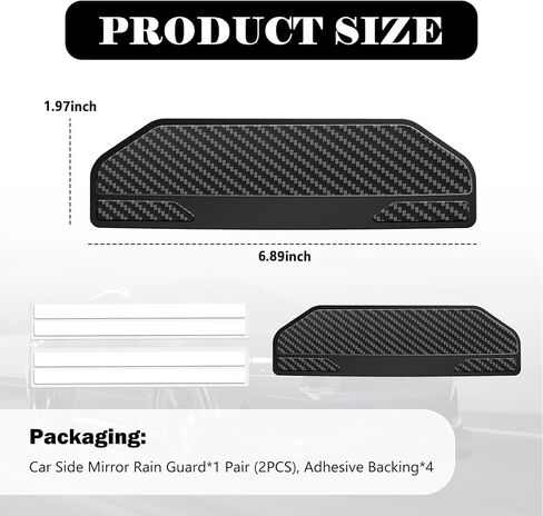 2PCS Snap-on Car Side Mirror Rain Guard,Upgraded Side Mirror Covers for Rainproof with Carbon Fiber Texture & Extended Design,Stylish Sides Mirrors Rain Guards for Cars in Saudi Arabia