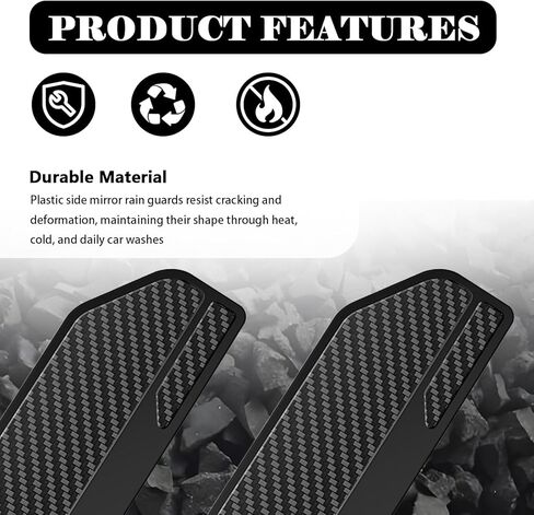 2PCS Snap-on Car Side Mirror Rain Guard,Upgraded Side Mirror Covers for Rainproof with Carbon Fiber Texture & Extended Design,Stylish Sides Mirrors Rain Guards for Cars in Saudi Arabia