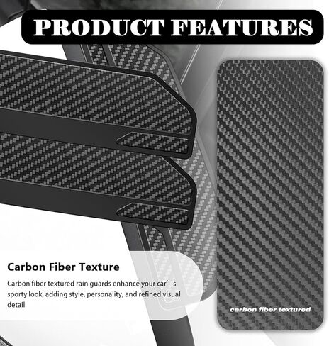 2PCS Snap-on Car Side Mirror Rain Guard,Upgraded Side Mirror Covers for Rainproof with Carbon Fiber Texture & Extended Design,Stylish Sides Mirrors Rain Guards for Cars in Saudi Arabia