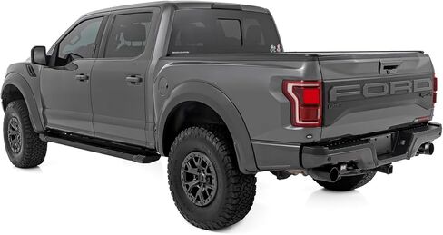 ألواح تشغيل من الألومنيوم Rough Country HD2 لسيارة Ford F-150/Lightning/F-250/F-350/Raptor (2015-2025) - كابينة طاقم - 5 بوصات واسعة غير قابلة للانزلاق، سهلة التركيب بمسامير in Saudi Arabia