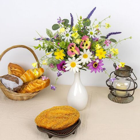 زهور الربيع الاصطناعية 4 حزمة زهرة الربيع ينبع 17 بوصة يختار الأزهار مع الإقحوانات الملونة فراشة بساتين الفاكهة الخزامى للمزهريات المركزية ترتيبات الزهور عيد الفصح الصيف in Kuwait