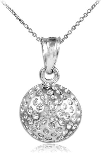 Claddagh Gold 925 Sterling Silver Golf Ball Charm Sports Pendant Necklace in Saudi Arabia