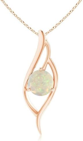 قلادة أنجارا من العقيق الطبيعي للنساء | قلادة Opal Angel Wing Bypass من الذهب الصلب عيار 14 قيراط / الفضة الإسترليني / البلاتين مع سلسلة 18 بوصة | عيد ميلاد أكتوبر، الذكرى السنوية، هدية مجوهرات الأحجار الكريمة in Saudi Arabia