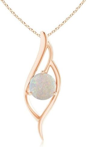 قلادة أنجارا من العقيق الطبيعي للنساء | قلادة Opal Angel Wing Bypass من الذهب الصلب عيار 14 قيراط / الفضة الإسترليني / البلاتين مع سلسلة 18 بوصة | عيد ميلاد أكتوبر، الذكرى السنوية، هدية مجوهرات الأحجار الكريمة in Saudi Arabia
