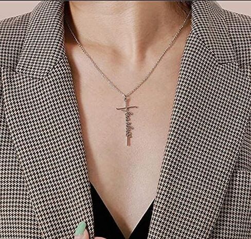 Faith Cross Necklace, Religious Gifts for Women Christian Jewelry Gifts for Teacher Grandma Mom Women in Saudi Arabia