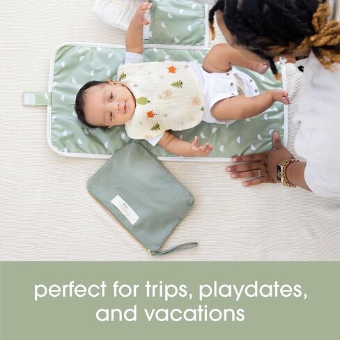 مجموعة حقائب تنظيم حقائب حفاضات الأطفال من بيرهيد - أطعمني، غيرني، ألبسني - أكياس بسحاب مصنوعة من القطن المعاد تدويره، ملحقات حقائب الحفاضات المحايدة للجنسين ومنظم أساسيات الأطفال - مجموعة من 3 قطع in Kuwait