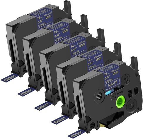 NineLeaf 5PK متوافق مع Brother P-Touch Embellish TZe-RE34 TZ-RE34 12 مم 0.47 بوصة 1/2 بوصة ذهبي على أشرطة شريطية من الساتان TZe الوردي تعمل في صانع الملصقات PT-E800W PT-H75 PT-H300 PT-H300LI PT-H500 in Kuwait