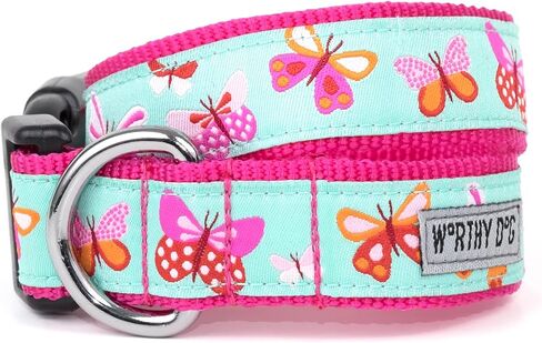 THE WORTHY DOG Collar for Small Dogs, Adjusts 6-12 inches, Durable Nylon Webbing, Quick Release Buckle, Garden Party Pattern, Pink, X-Small in Saudi Arabia
