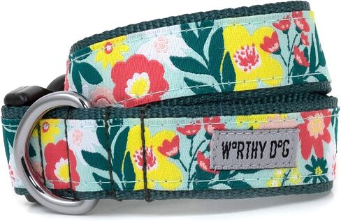 THE WORTHY DOG Collar for Small Dogs, Adjusts 6-12 inches, Durable Nylon Webbing, Quick Release Buckle, Garden Party Pattern, Pink, X-Small in Saudi Arabia