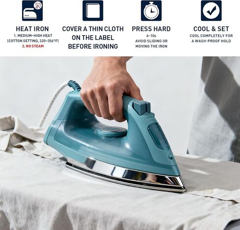 SUPVAN G15M Series Iron-On Fabric Labels for Thermal Transfer, 0.59'' W × 9.8' L, Ideal for Clothing Name Tags in Schools, Daycare & Nursing Homes, Workplaces,Blue on White in Kuwait