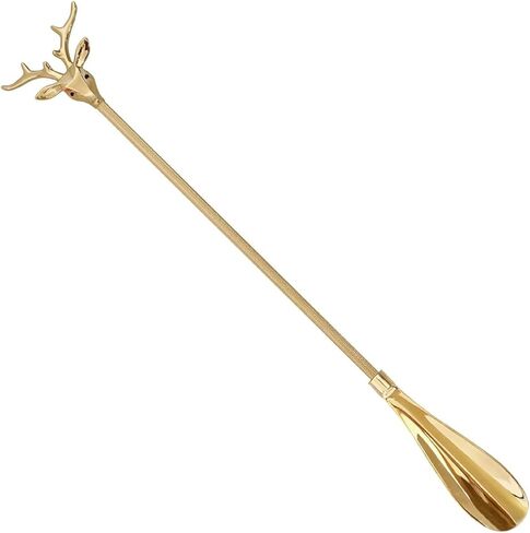 JITUIHOM Brass Metal Long-Handled Shoehorn, 18.5 Inches Ideal For Seniors, Home Use, Or Gifting(50 cm) in Saudi Arabia