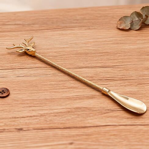 JITUIHOM Brass Metal Long-Handled Shoehorn, 18.5 Inches Ideal For Seniors, Home Use, Or Gifting(50 cm) in Saudi Arabia