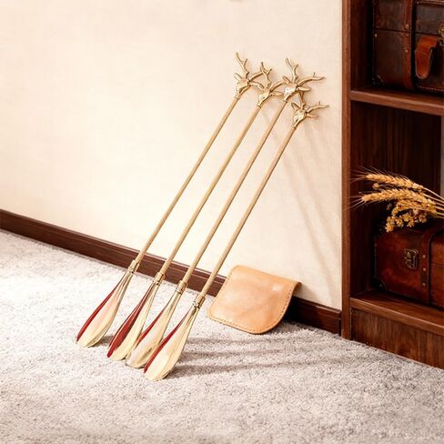 JITUIHOM Brass Metal Long-Handled Shoehorn, 18.5 Inches Ideal For Seniors, Home Use, Or Gifting(50 cm) in Saudi Arabia