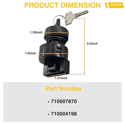 6-Pin 4 Position Can-Am Ignition Switch w/Key 710007870 710004198 Fits Can Am Defender Maverick Trail 1000 800 Maverick Sport 1000R Traxter 2016-2021 in Saudi Arabia