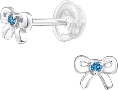 925 جنيه استرليني من الفضة للأطفال كريستال جوهرة القوس أقراط in Kuwait