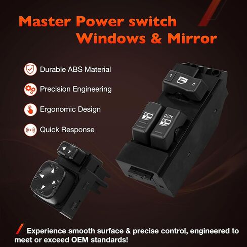 Power Window Switch Driver Side Window & Door Lock & Mirror Switch | Fit for 2000-2002 Chevy Silverado GMC Sierra 1500 2500 3500 2-Door | Replaces# 15047637, 15045085 in Saudi Arabia