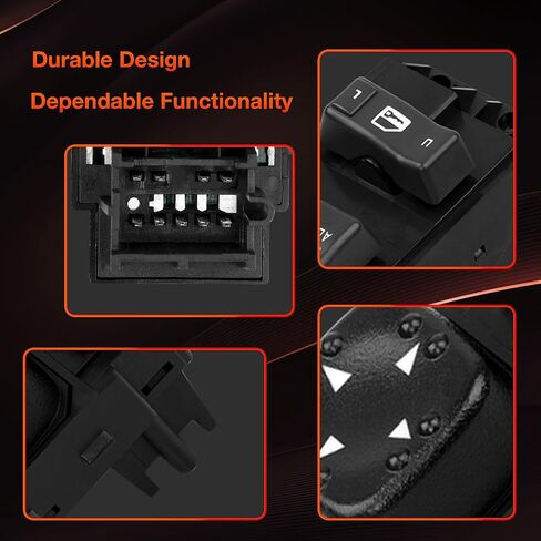 Power Window Switch Driver Side Window & Door Lock & Mirror Switch | Fit for 2000-2002 Chevy Silverado GMC Sierra 1500 2500 3500 2-Door | Replaces# 15047637, 15045085 in Saudi Arabia