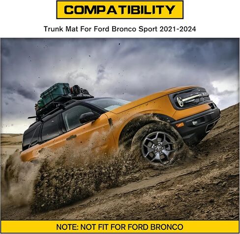 Cargo Mats for Ford Bronco Sport 2021-2024, TPE Rubber Trunk Mat Cargo Liner Compatible with Ford Bronco Sport 2022 2023, Heavy Duty Rear Trunk Tray Cargo Liner (Not for Bronco in Kuwait
