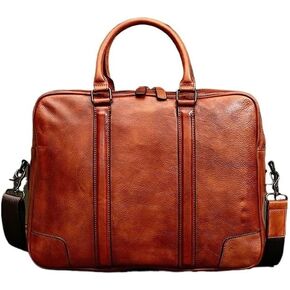 15 Inch Waterproof Laptop Briefcase Top Layer of Cowhide for Men in Saudi Arabia