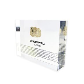Authentic Berlin Wall Artifact Display, Encased in Crystal-Clear Lucite Acrylic, Handmade in The USA, Iconic Cold War Relic, for Display or Education Purposes, Historical Piece from The Berlin Wall in Saudi Arabia