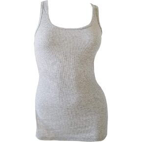 ملابس Ambiance _ أساسية مضلعة قابلة للتمدد _ قميص بدون أكمام بظهر ريسر _ قميص عضلات _ مقاس صغير in Kuwait