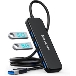 Minisopuru USB 3.0 Hub، USB Hub للكمبيوتر المحمول مع كابل ممتد بطول 1.8 قدم (الشحن غير مدعوم)، 4 منافذ USB Hub، موزع USB لمحرك الفلاش، HDD، وحدة التحكم، XPS، لوحة المفاتيح، الطابعة، الماوس، إلخ. in Kuwait