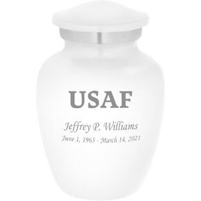 Homage Custom Engraved Air Force Themed Keepsake Cremation Urn for Human Ashes - Keepsake Urns for The Sharing of Ashes - 3 Cubic Inch Capacity - Personalization Included in Kuwait