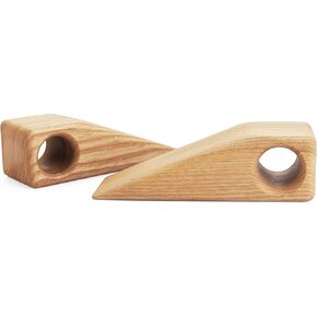 عبوتان من سدادات الأبواب الخشبية - إسفين باب غير قابل للانزلاق، كتلة خشبية مثلثة مع فتحة تعليق لأي أرضية، للحمام وغرفة النوم وغرفة المعيشة والمنزل والمكتب (خشب فاتح) in Kuwait