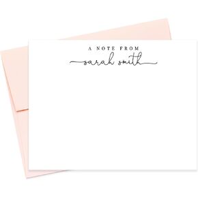 مذكرة ثابتة شخصية للنساء والرجال، ملاحظة من مجموعة القرطاسية المخصصة للنص، بطاقات الملاحظات المسطحة والمغلفات المصنوعة يدويًا in Kuwait