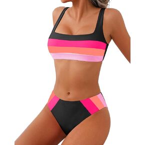 XUNYU قطعتين ملابس السباحة للنساء رفع بيكيني الأعلى ساحة الرقبة ثوب السباحة الدانتيل يصل لباس سباحة رياضي في سن المراهقة ملابس سباحة للفتيات in Kuwait