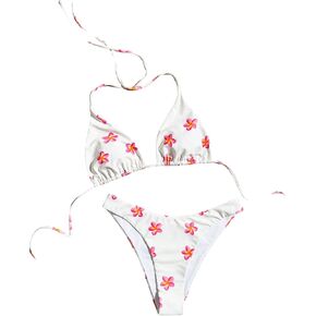 Floerns Women's Bikini Sets Floral Print Triangle Halter Swimsuit Cheeky 2 Piece Bathing Suit in Kuwait