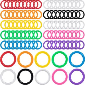100 قطعة من حلقات أوراق الشجر الفضفاضة، 1.1 بوصة معرف 0.79 بوصة حلقات كتب بلاستيكية لبطاقات الفلاش، بطاقات مؤشر سلسلة مفاتيح مفتوحة ملونة، مشابك دائرية للمنزل والمكتب DIY-10 ألوان in Kuwait