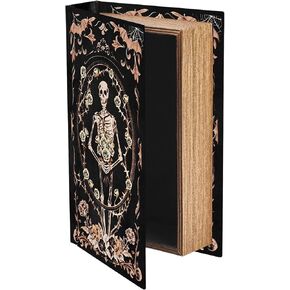 صندوق تخزين الكتب العتيق، صناديق كتب صناعية، نمط قوطي بني، مقاس 9.1 × 5.9 × 2 بوصة، منظمات تخزين مزخرفة للمجوهرات، حلية الزفاف، ذكريات هواية تذكار، صور ديكور المنزل in Kuwait