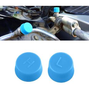 Car A/C Valve Core Caps, Leakproof R134a Air Conditioning System Charging Port Caps Replacement, High and Low Pressure Ac Caps Auto A/C Valve Core Caps Seal Kit for Most Cars (2PCS) in Kuwait