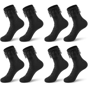 Lace Ruffle Socks Comfortable Princess Sock with Bow Women's White lace socks Cute Casual Socks in Saudi Arabia