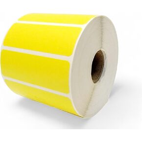Labels and More Yellow 3x1 inch (3"x1") Direct Thermal Multi Purpose Labels | 1" Core | Permanent Adhesive | NO Ribbon Needed | Compatible with Zebra Eltron Printers | 1 Roll 1300 Labels in Kuwait