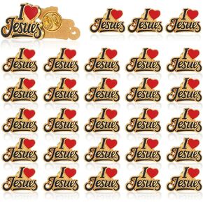 25 Sets Jesus Pins, Enamel I Love Jesus Pin with Cards, Christian Pins Bulk Jehovahs Witnesses Gifts for Women Men Backpacks Suit Jacket in Kuwait