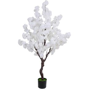 Artificial Cherry Blossom Tree 5.3ft, Faux Cherry Blossom Tree Fake White Cherry Tree for Wedding Office Home Living Room House Indoor Outdoor Decor in Saudi Arabia