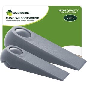 سدادات باب لأسفل الباب، أسافين سدادة باب مطاطية، حاملات أبواب لجميع أنواع الأسطح، عبوتان من سدادات أبواب الكرة السحرية، حزمة كومبو، رمادي ورمادي in Kuwait