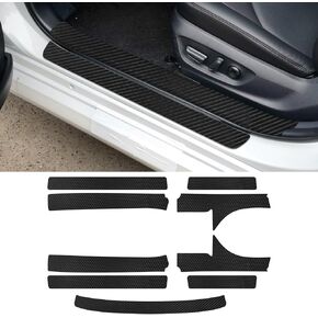 Bilisin 9PCS Car Door Sill Protector Compatible with Toyota Camry 8th Gen 2018-2023,Carbon Fiber Leather Auto Trunk Door Sill Entry Guard Scratch Protector Accessories in Kuwait