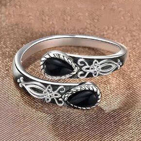 Women's Open Ring with Vintage Pattern Engraving Adjustable Statement Jewelry in Kuwait