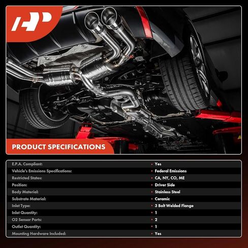 A-Premium Catalytic Converter Kit Direct-Fit Compatible with Chevrolet Silverado 1500 Classic, Suburban 1500 2500 & GMC Yukon XL 1500, Sierra 1500 Classic & Cadillac Escalade ESV EXT, E.P.A. Compliant in Saudi Arabia
