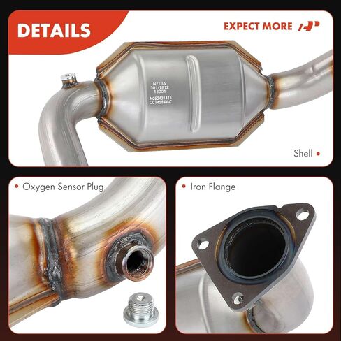 A-Premium Catalytic Converter Kit Direct-Fit Compatible with Chevrolet Silverado 1500 Classic, Suburban 1500 2500 & GMC Yukon XL 1500, Sierra 1500 Classic & Cadillac Escalade ESV EXT, E.P.A. Compliant in Saudi Arabia