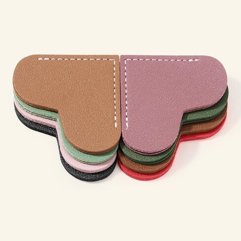 8 Pcs Leather Heart Bookmarks, Bookmarks for Women, Cute Heart Bookmark Corner, Book Marks for Teachers Students School Office Home Supplies in Kuwait