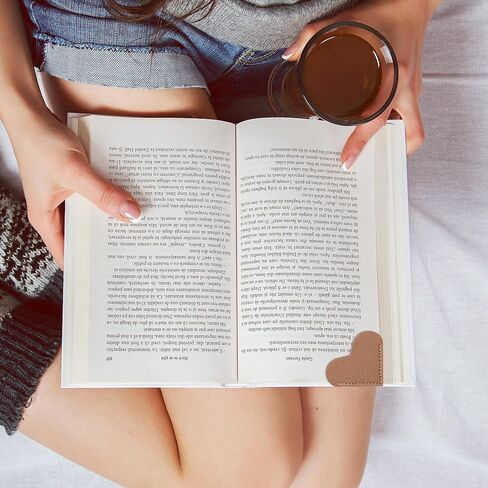 8 Pcs Leather Heart Bookmarks, Bookmarks for Women, Cute Heart Bookmark Corner, Book Marks for Teachers Students School Office Home Supplies in Kuwait