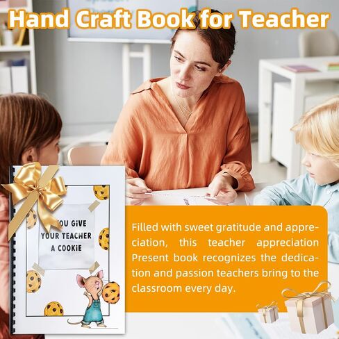 Flylin If You Give Your Teacher a Cookie Book, 2 Pcs Thoughtful Teacher Appreciation Craft Book Unique Thank You Gift for Teachers in Saudi Arabia