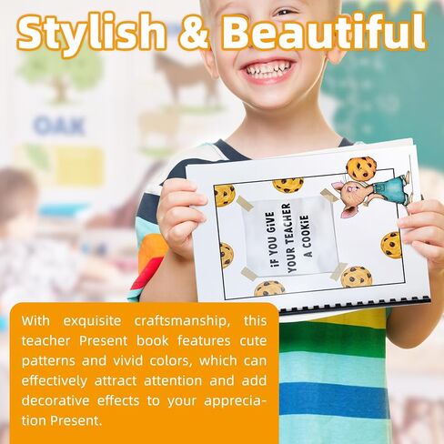 Flylin If You Give Your Teacher a Cookie Book, 2 Pcs Thoughtful Teacher Appreciation Craft Book Unique Thank You Gift for Teachers in Saudi Arabia