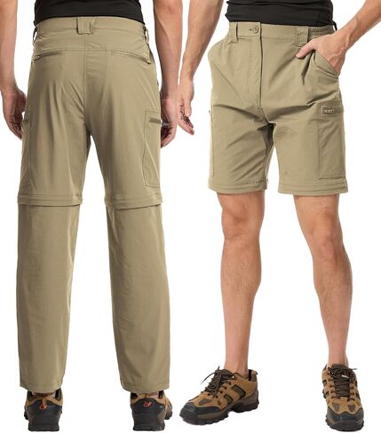 NATUVENIX Men's Hiking Convertible Pants, Zip Off Lightweight Quick Dry Water Resistant Cargo for Travel Fishing in Saudi Arabia