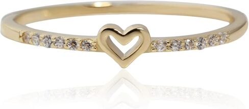 Meissa 925 Sterling Silver Rings for Women Tiny Heart Ring Stackable Dainty Promise Band Full Eternity Engagement Ring Size 5-10 in Saudi Arabia
